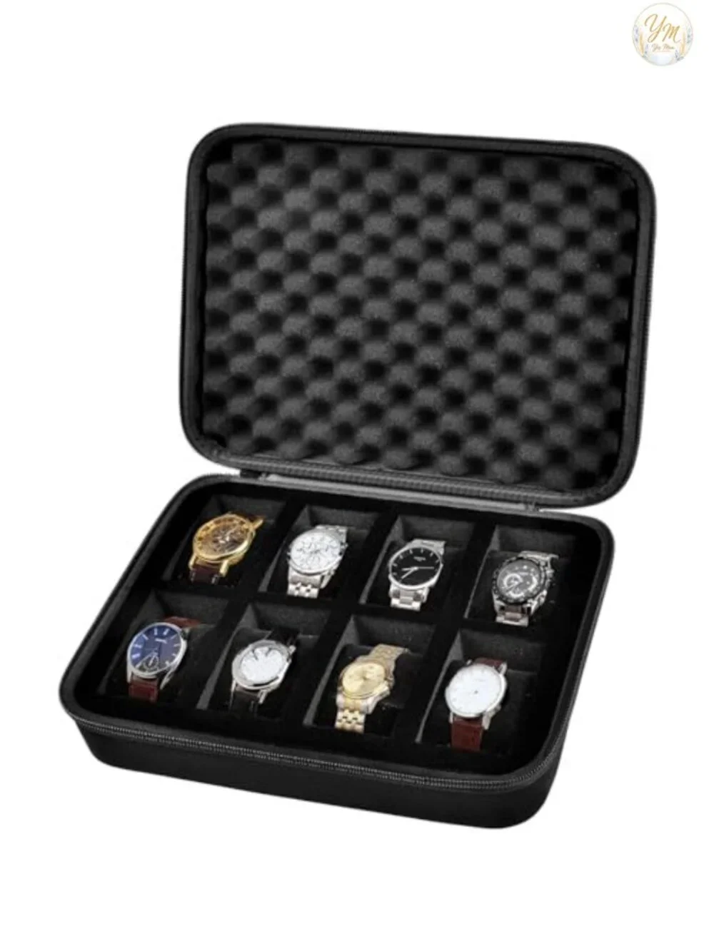8 Slot Travel Watch Case Hard Shell EVA Velvet Interior Watch Organizer Box